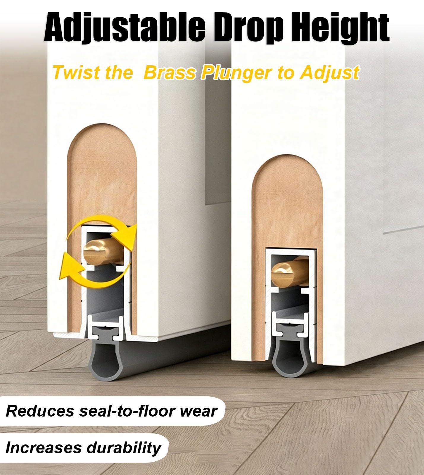 Vibeo Paraspifferi Sottoporta Automatico Guarnizione Automatica a Incasso per Porta