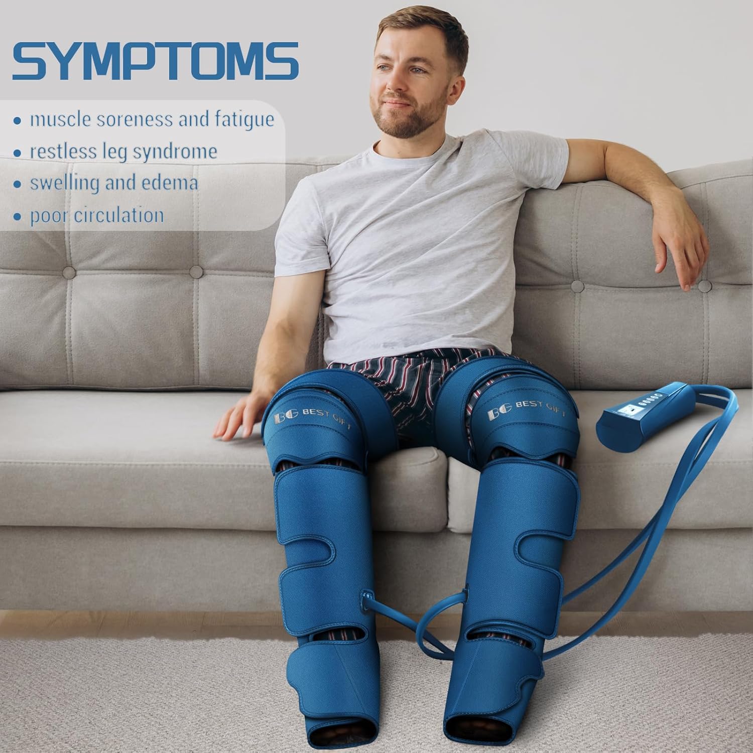 Gifts for Dad Mom Men Women Christmas Mothers Day, Fathers Day, Air Compression Massager with Heat for Foot, Leg, Calf, Thigh, Knee, Helpful for Vericose Veins, Muscle Fatigue, Cramps, Swelling, Edema