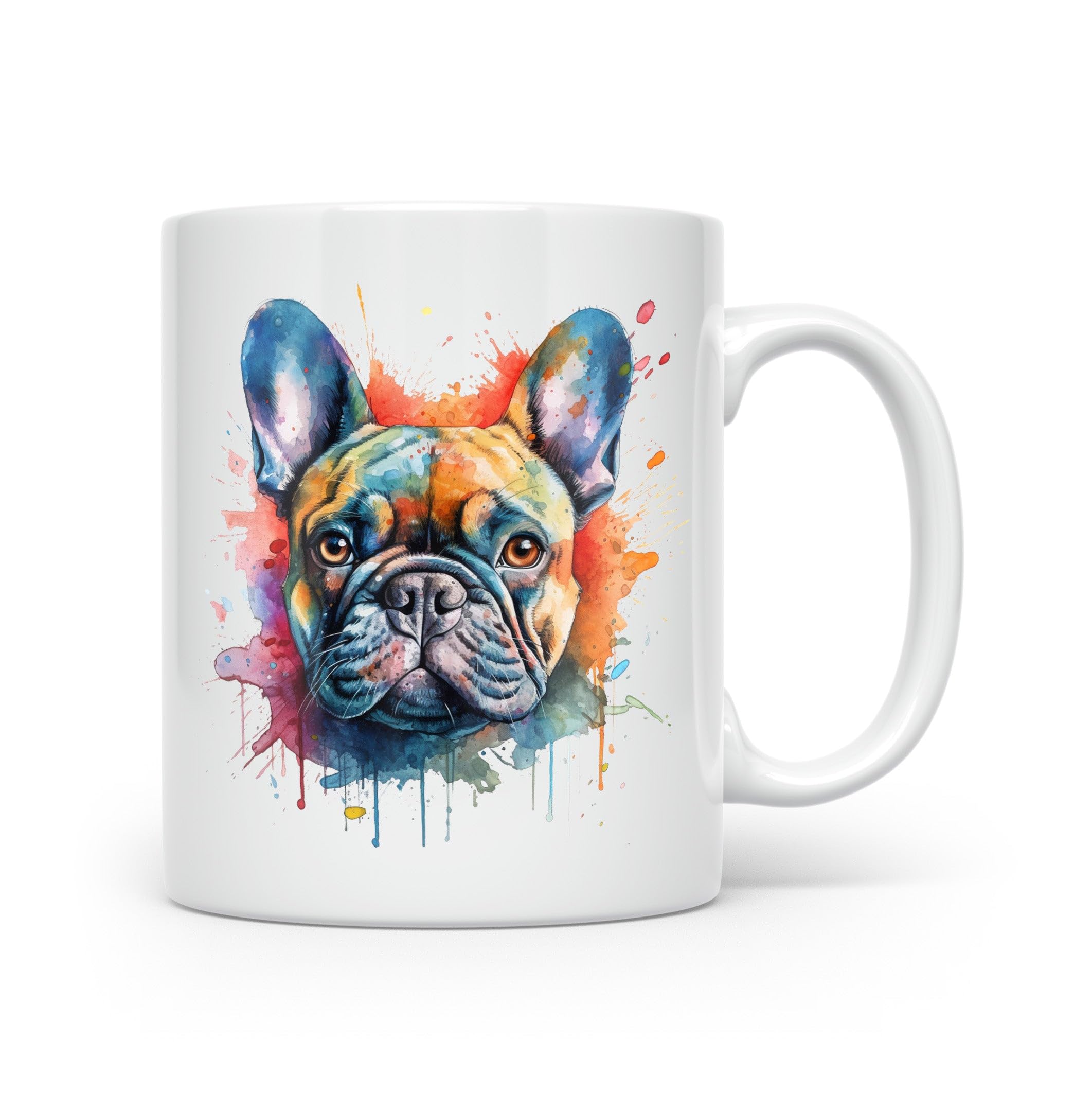 Tazza Da Colazione In Ceramica Con Stampa Bulldog Inglese Ad Acquerello - Regalo Ideale Per Amanti Dei Cani, Lavabile In Lavastoviglie E Adatta A Microonde - Stampata A Mano Nel Regno Unito
