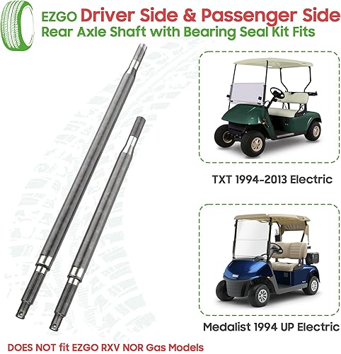 Miniatura 2 de Carrito de golf EZGO TXT Medalist para lado del conductorlado del pasajero eje trasero con kit de sello de rodamiento, repuesto OEM