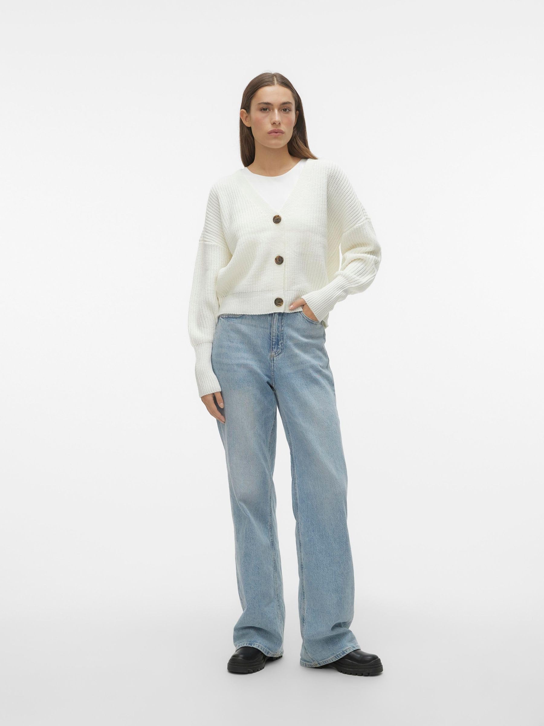 VERO MODA Kardigan Kobiety Vmlea Ls V-neck Cuff Cardigan Noos