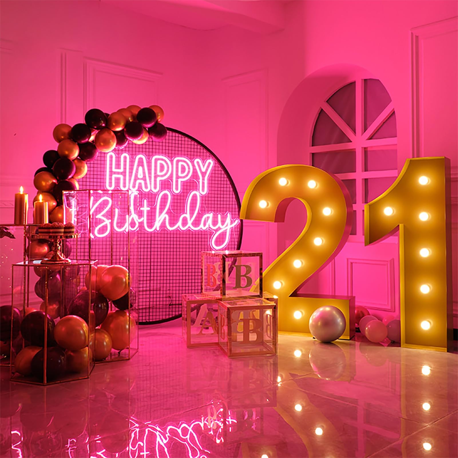 Duża mozaika ramka balonowa płyta piankowa oświetlenie LED cyfrowe oświetlenie na baterie przyjęcia LED, bary, lampki nocne, dekoracja domu (5,100 cm)
