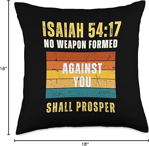 Miniatura 4 de Isaías 5417 Christian Faith Bible Scripture - Almohada inspiradora, 18 x 18 pulgadas, multicolor