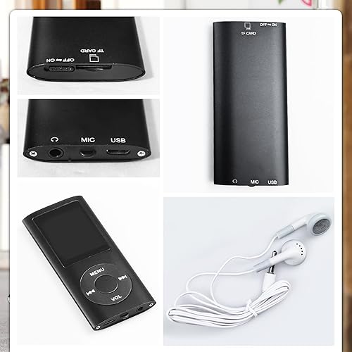 Miniatura 3 de Reproductor de MP3, reproductor de música digital MP3 multifuncional portátil, reproductor de música LCD de 1.8 pulgadas con auriculares,