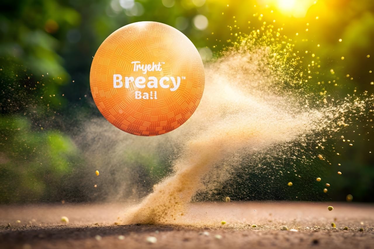 Self Inflating Ball 5", Rubber New Feel Breacy Ball, Hi Bouncy, Never Need Pump, Neon Orange, Playground Balls, Handball, Dodgeballs, Picnic and School Play in and Outdoor