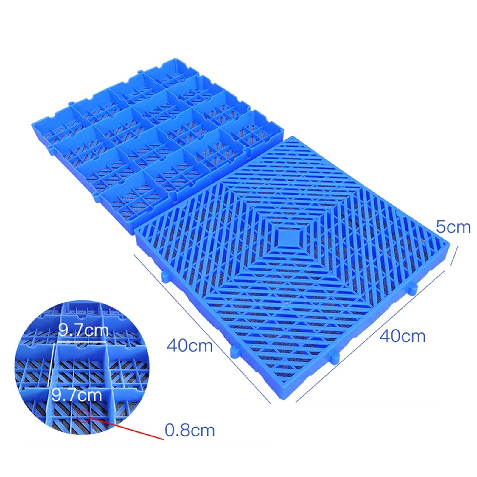Pallet in plastica Pallet in plastica for Lo stoccaggio in Cantina, Pallet da Pavimento, Pallet in polietilene Blu inseribili for Garage, supermercati, scantinati Pallet di Ventilazione della