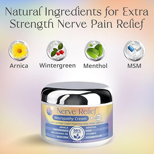 Miniatura 3 de PURPLE CANYON Crema para aliviar el dolor nervioso para neuropatía, para pies y piernas, MSM, árnica, ácido alfa lipoico, fórmula de absorción