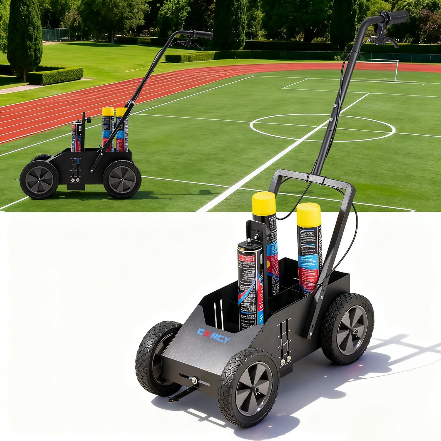 CXRCY High-Performance Parking Lot Striping Machine, Compatible with Inverted Marking Spray Paint, Striping Line Marking Machine for Fast and Accurate Marking, Line Striper