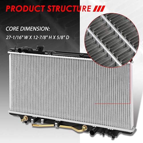 Vista 64 de Auto Dynasty Radiador compatible con 06-10 Mazda 5 2.3L AT, DPI 2894 Radiador de enfriamiento de 1 fila estilo fábrica, núcleo de aluminio