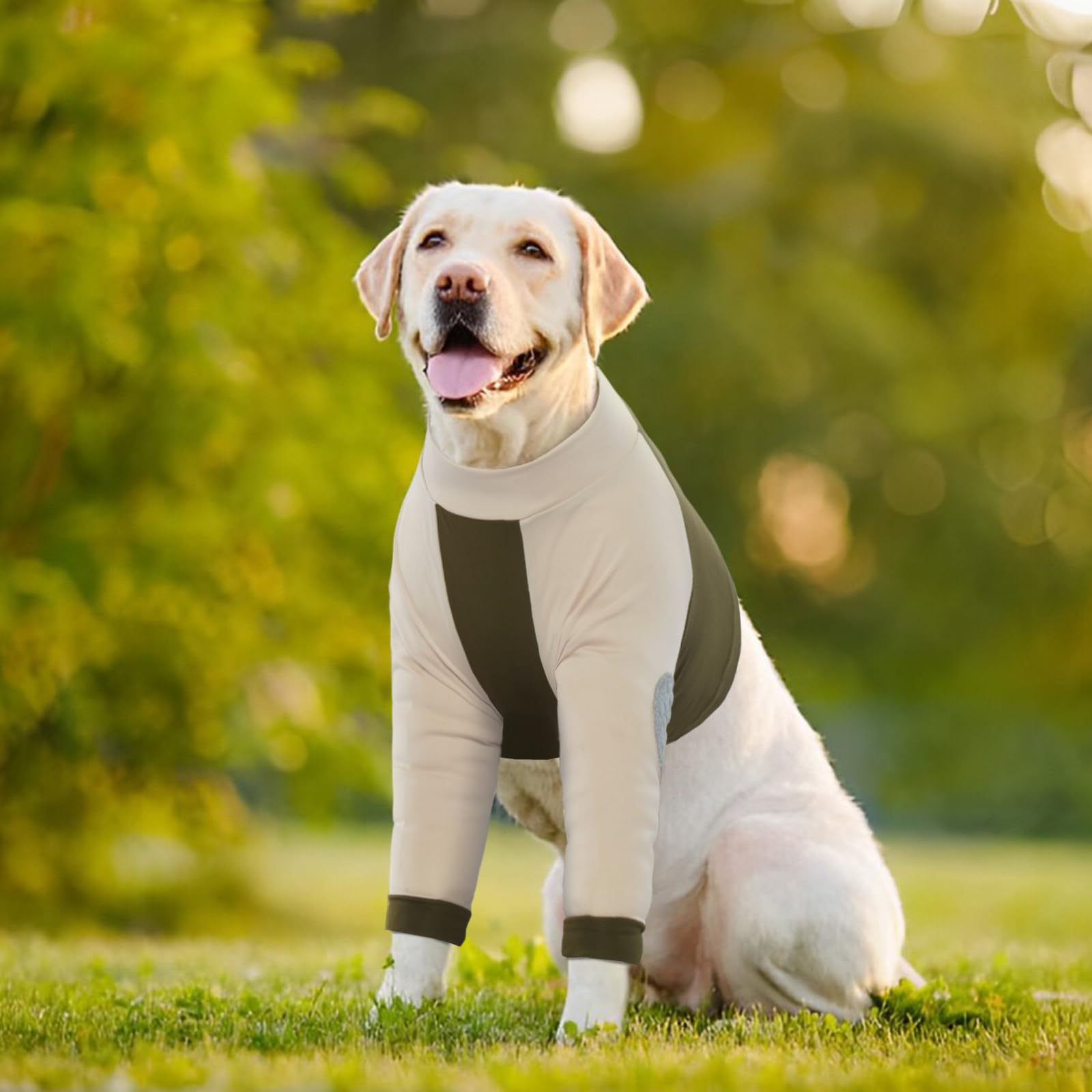 Lelepet Manchon de Récupération de Jambe Avant pour Chien, Chemise de Protection du Coude pour Chiens de Petite Moyenne Grande, Pyjama Court Respirant pour éviter Le Léchage des Plaies, Vert 3XL