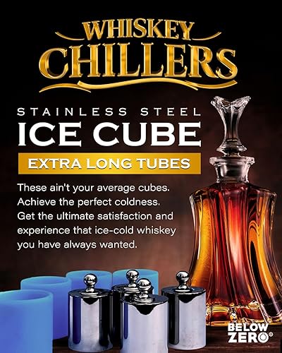 Miniatura 2 de Below Zero Cubos de hielo de acero inoxidable para bebidas, whisky, no más pinzas y enfriadores de perilla de fácil agarre, tecnología de
