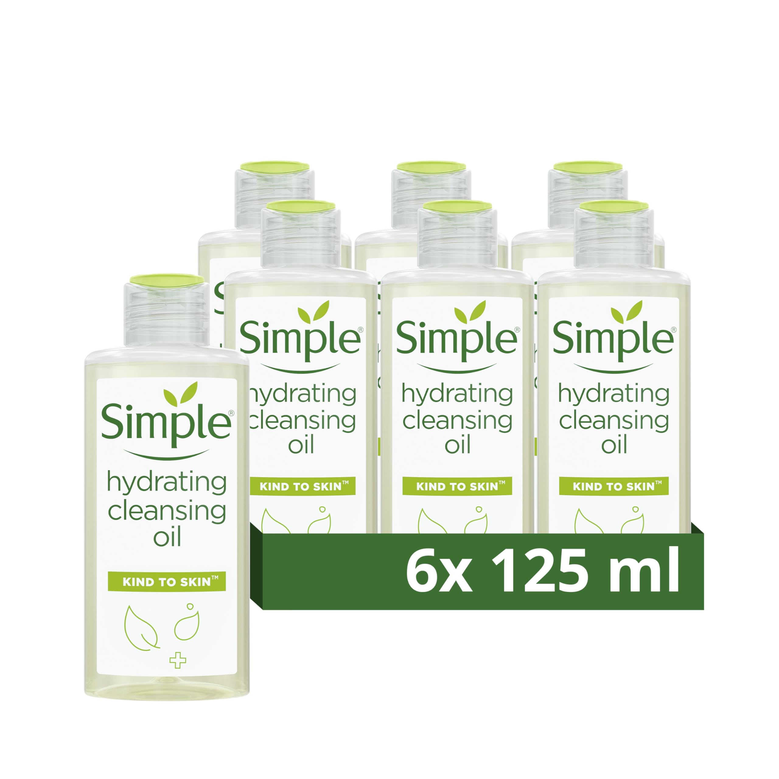 Simple Kind to Skin Hydrating Cleansing Oil cruelty-free and vegan sensitive skin cleanser 6x 125 ml