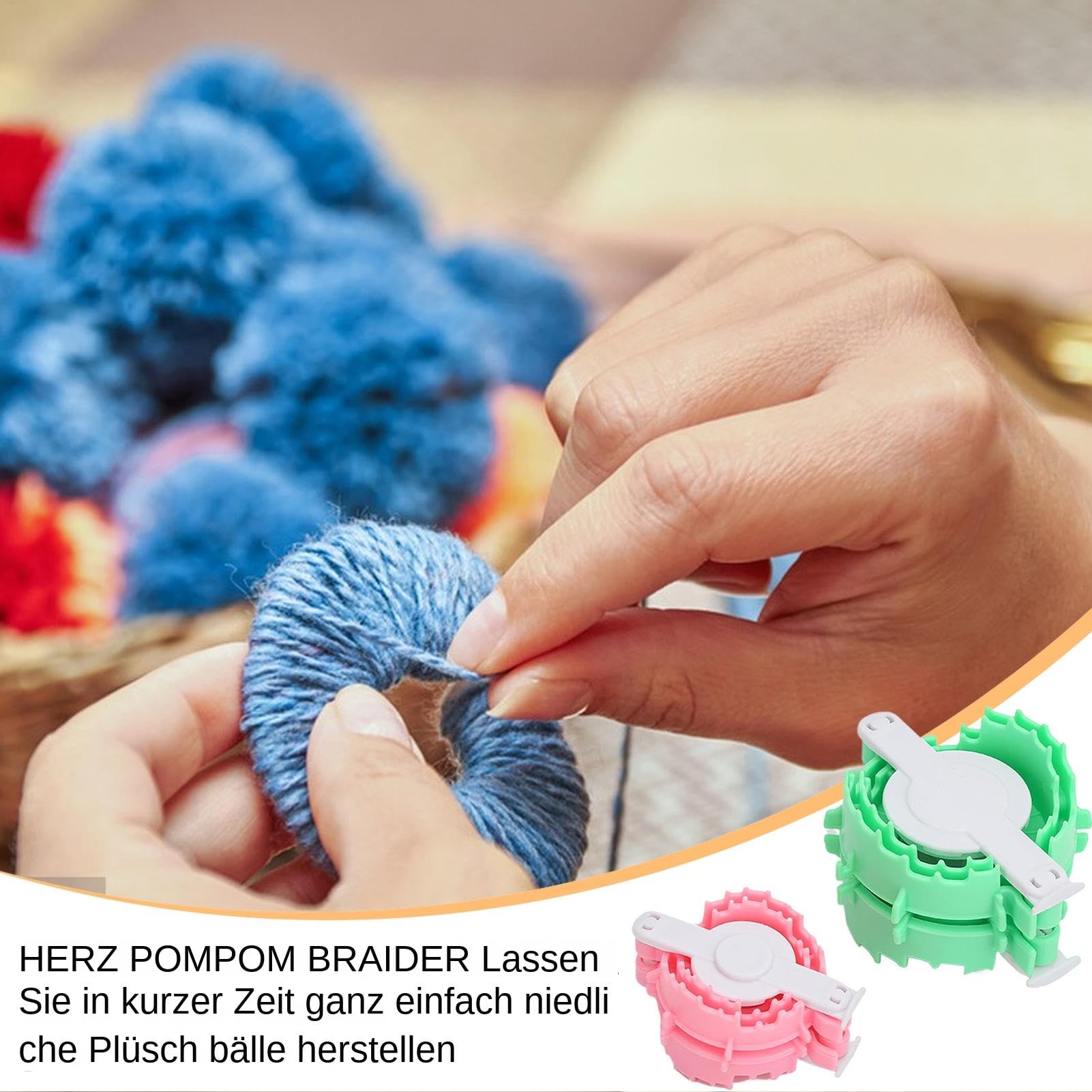 Weppduk Avvolgitore Per Pompon A Forma Di Cuore | Kit Tessitura Lana Per Bambini E Adulti, Portatile In ABS