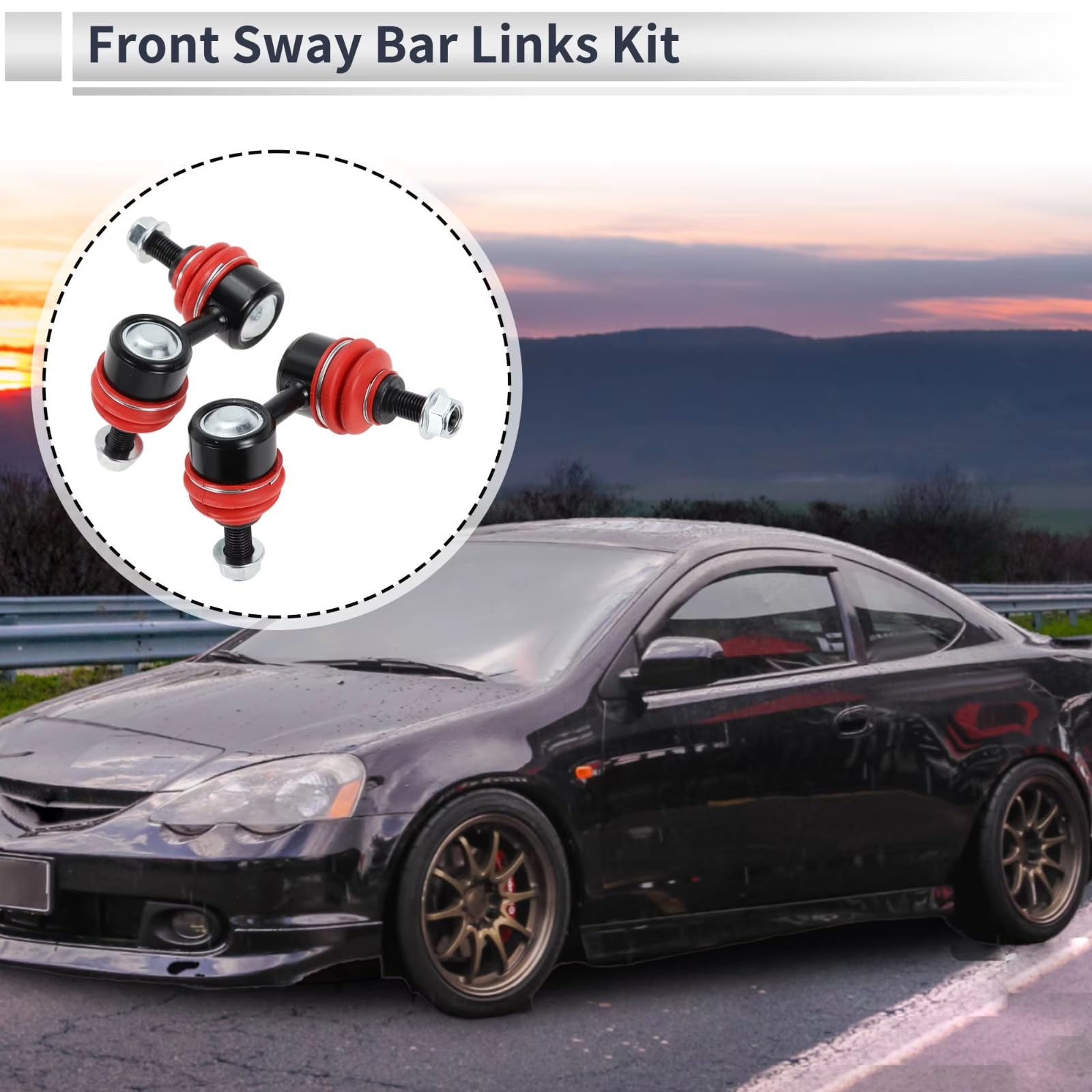 Bieletas de Barra estabilizadora Delantera (2 Piezas) Kit de bieletas de Barra estabilizadora Delantera K80487/K80488 Compatible con Acura RSX 2002 2003 2004 2005 2006