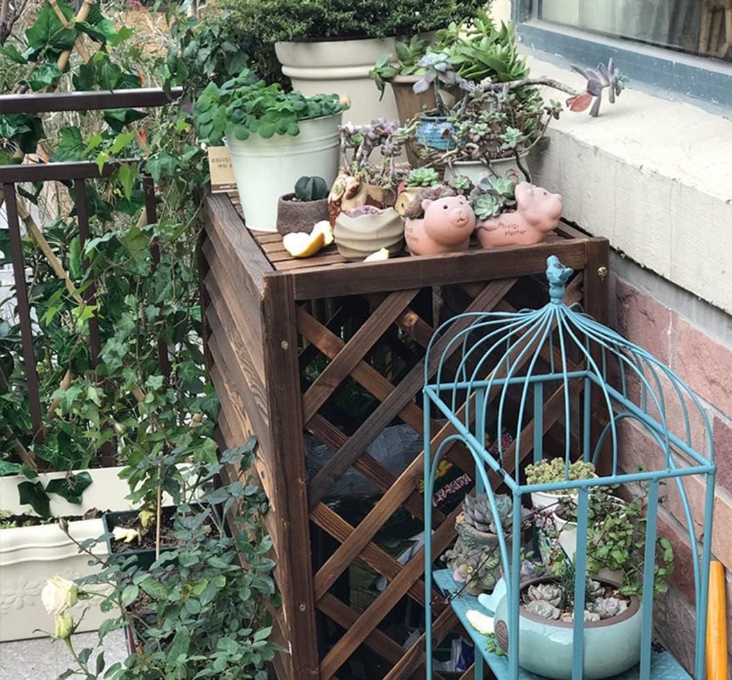 エアコンカバーフラワースタンドルーバー、屋外植物ディスプレイラック