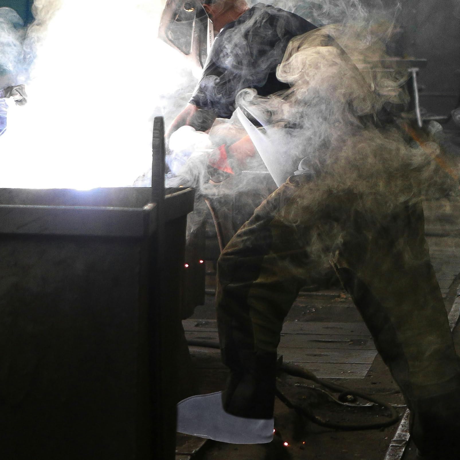 ARTIBETTER 1 Pair Welding Foot Shield Welding Safety Shoes Protectors Welding Shoe Protector Cover Welder Protective Covers Welding Shoe Protective Cover Welder Supplies Cowhide Blue