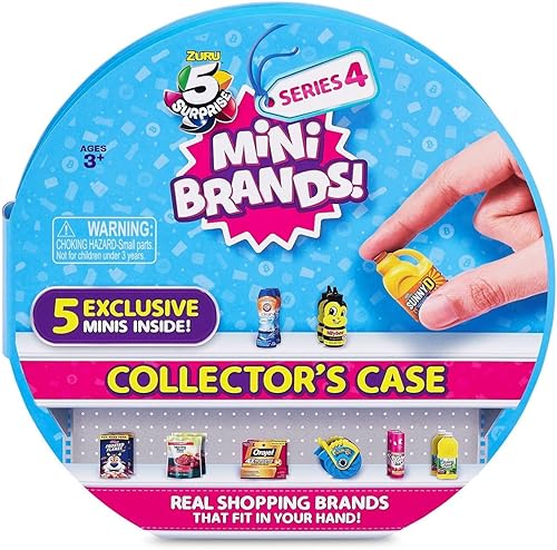 5 Surprise Mini Brands - Estuche para coleccionista Serie 4, 30 Minis con 5 exclusivos Mini's Mystery Real Brands Miniature Collectibles de ZURU