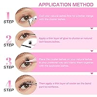 Vista 6 de CALAILIS - Pegamento para pestañas, pegamento para pestañas en racimo, pegamento para extensión de pestañas, unión súper fuerte de 48 horas