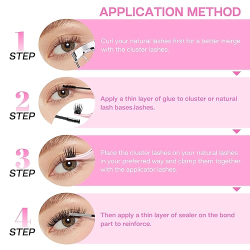 Miniatura 6 de CALAILIS - Pegamento para pestañas, pegamento para pestañas en racimo, pegamento para extensión de pestañas, unión súper fuerte de 48 horas