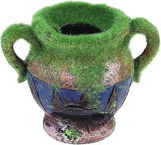 balacoo Aquarium Resin Ornament Artificial Moss Vase Cave Hideaway Underwater Landscape Decorations Fish Tank Hideout Ornament for Betta,Lizards, Turtles,Reptiles, Amphibians