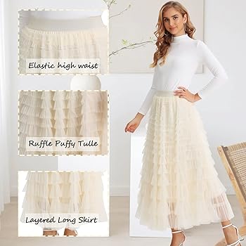 Amazon.com: Mliyasan Women's Multilayer Ruffles Tulle Skirt