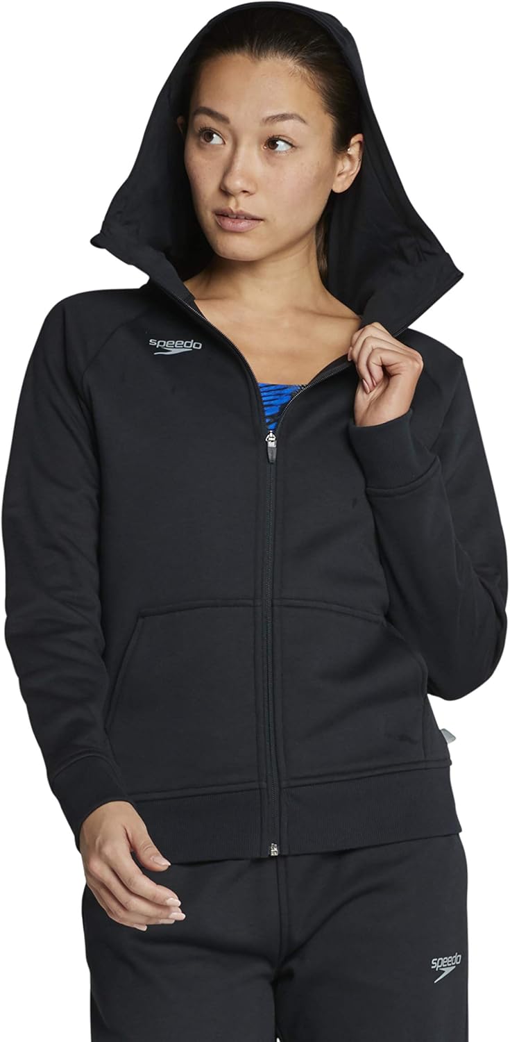 Speedo Women's Sweatshirt Full Zip Hooded Jacket Team Warm Up
