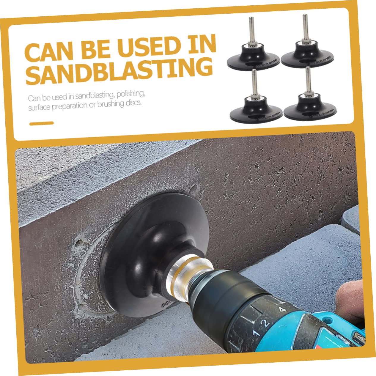 4pcs Disc Pad Holder for Power Drills Sanding Disc Adapter for Electric and Air Tools for Polishing Surface Preparation and Sandblasting