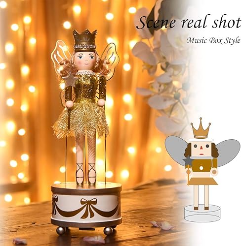 Miniatura 2 de FUNPENY - Cascanueces de reina bailarina clásica con caja de música, 12 pulgadas de alto