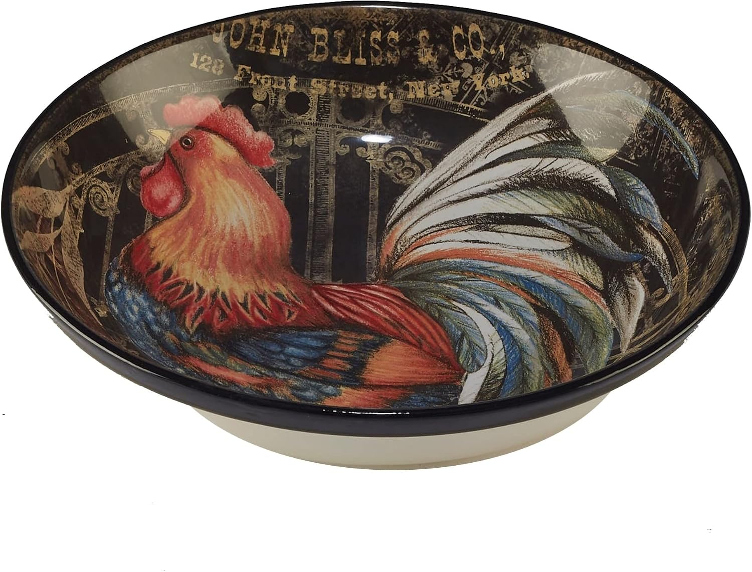 Certified International 13" x 3" Gilded Rooster Serving/Pasta Bowl, One Size, Multicolor
