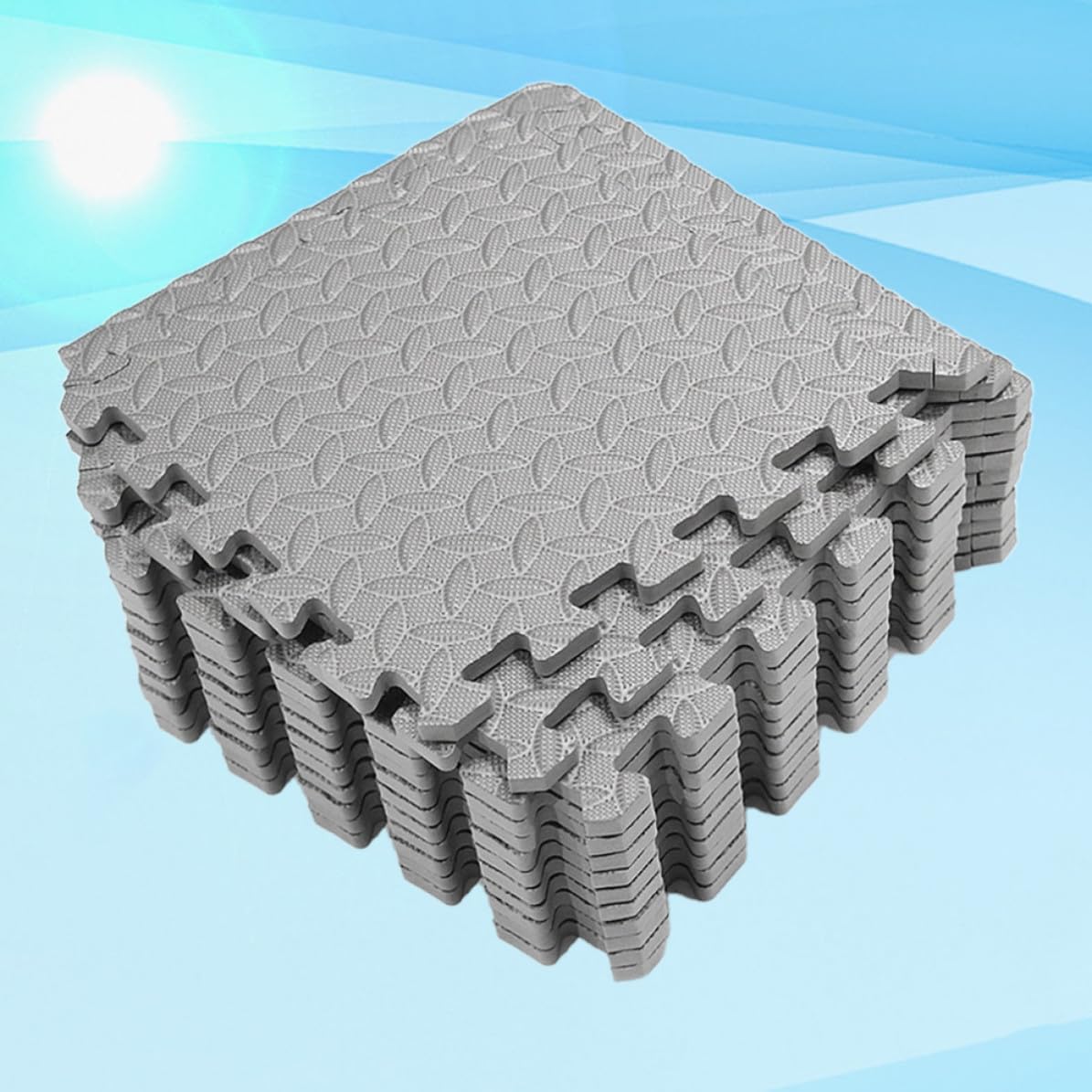 GALPADA Alfombra de Piso Vetas de Hojas 12 Piezas de Eva Antideslizante y Acolchada para Gimnasio y Sala de Baile, Tapete Absorbente y Resistente