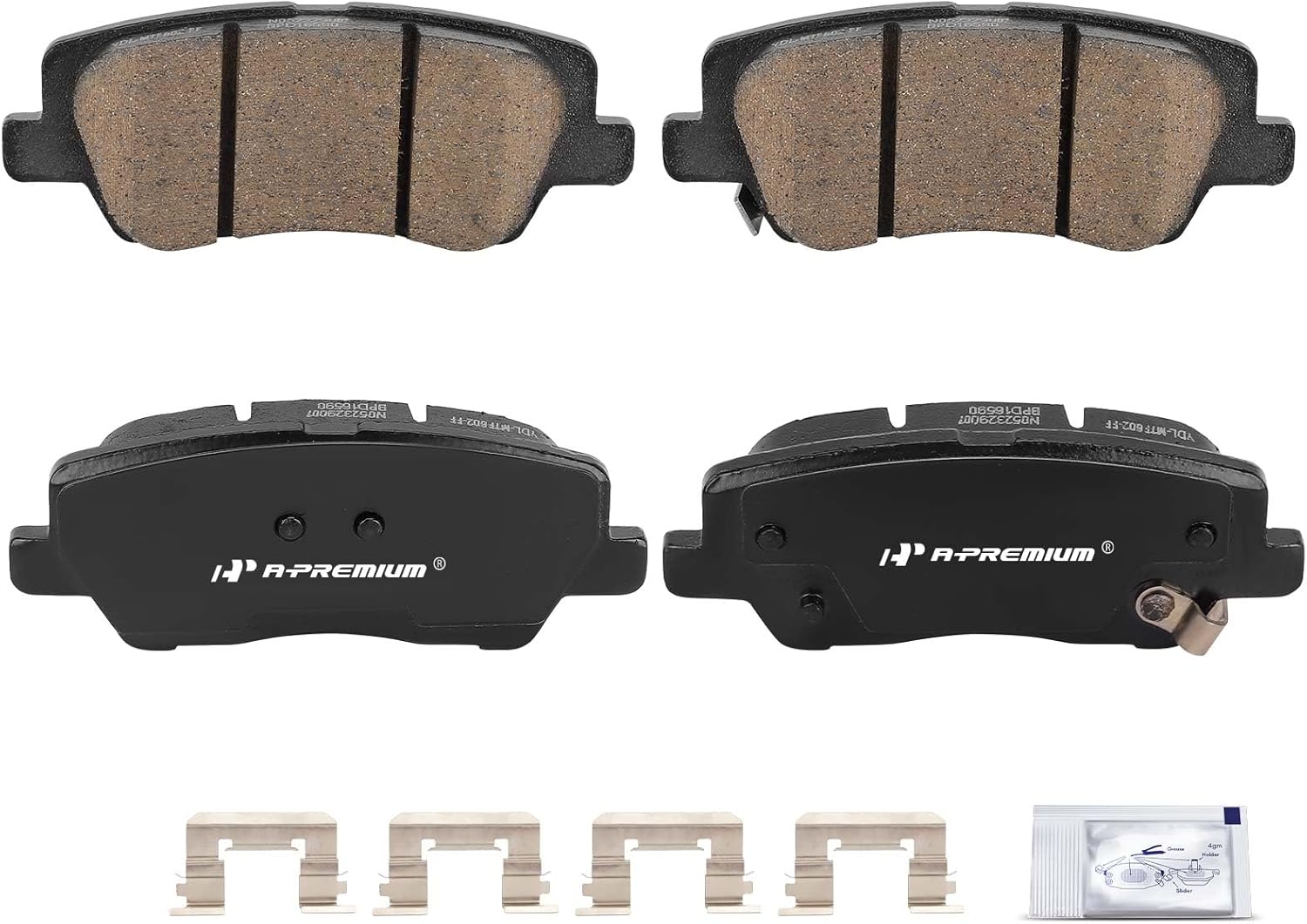 A-Premium Rear Ceramic Brake Pads Set Compatible with Cadillac CTS 2014-2019, ATS 2013-2019, 4-Pack