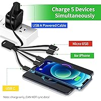 Vista 2 de Herfair Cable de carga múltiple (paquete de 2) Cable de carga universal 6 en 1 Cable de alimentación para múltiples dispositivos con conectores