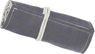 PATIKIL Handmade 36 Slots Roll Up Pencil Case, Canvas Pencil Wrap Pouch Pen Holder Organizer for Artist Drawing Coloring Sketching, Gray