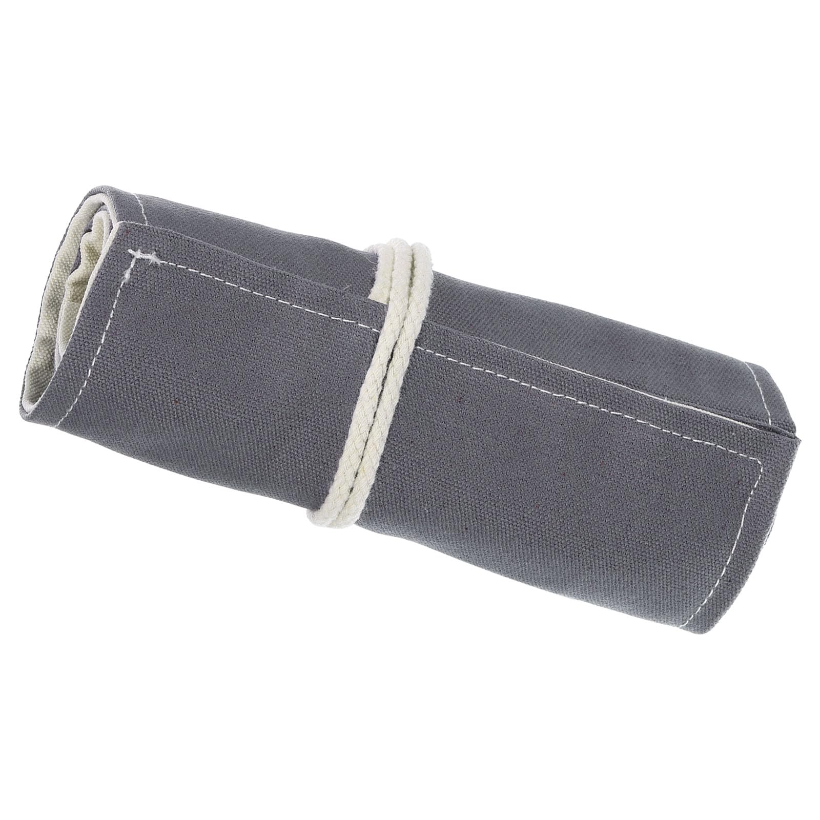 PATIKIL Handmade 36 Slots Roll Up Pencil Case, Canvas Pencil Wrap Pouch Pen Holder Organizer for Artist Drawing Coloring Sketching Gray