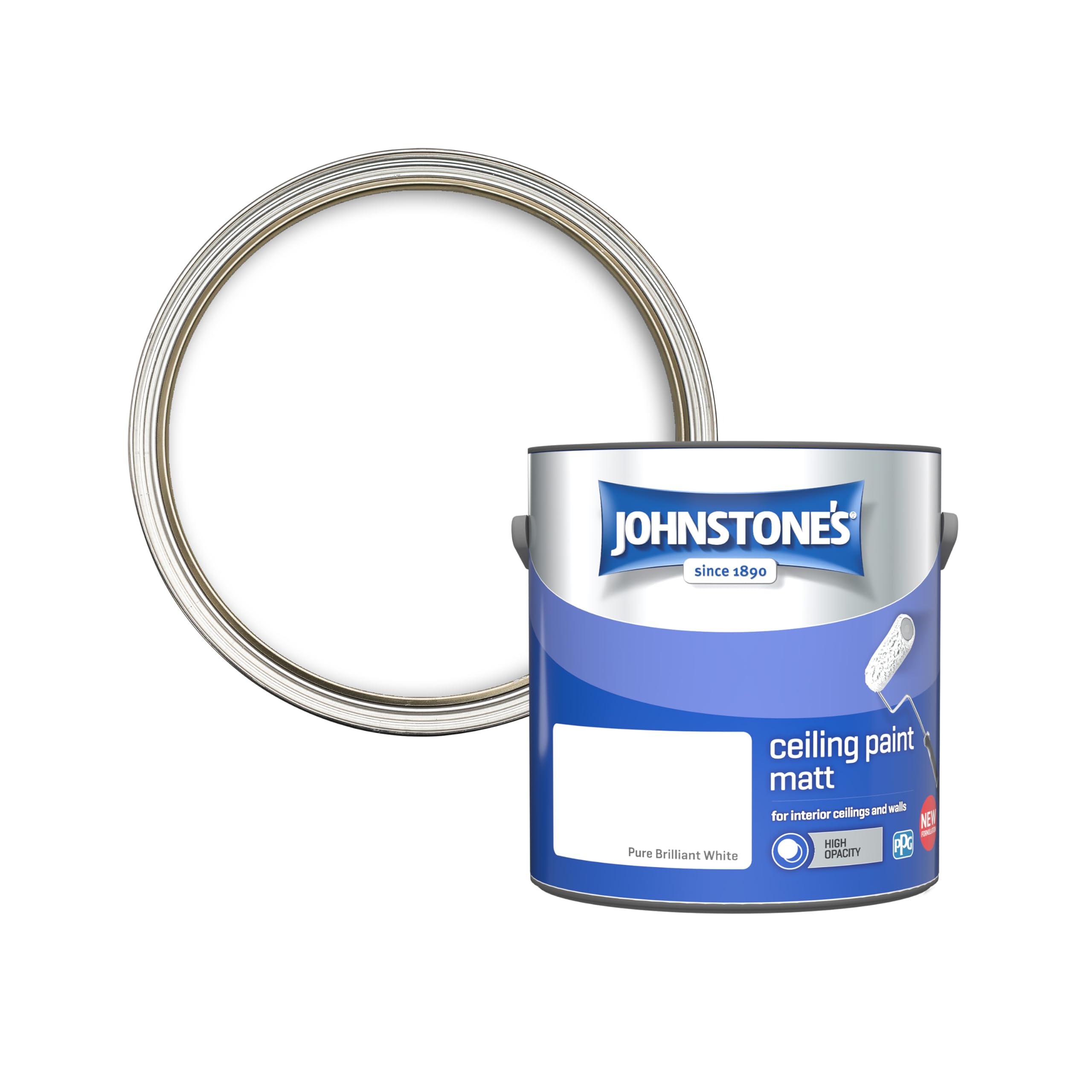 Johnstone's Ceiling Paint - Pure Brilliant White - 2.5L