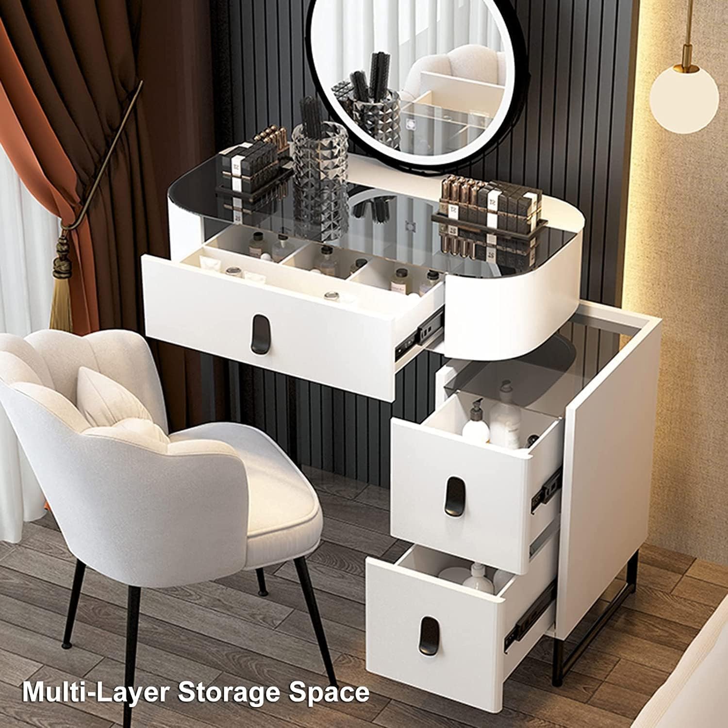 mdf dressing table design Buy Remy Dressing Table With Storage (Exotic Teak Finish) @48% OFF Online