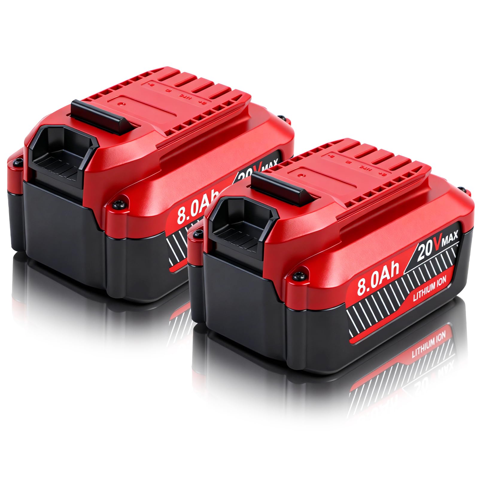 Upgrade 8.0Ah Replacement for Craftsman 20V Battery V20 Lithium ion Batteries Compatible with Craftsman 20 Volt Cordless Power Tools CMCB205 CMCB204 CMCB206 CMCB202 CMCB201B0GGGVH6WNB0GGGVH6WN,2Pack