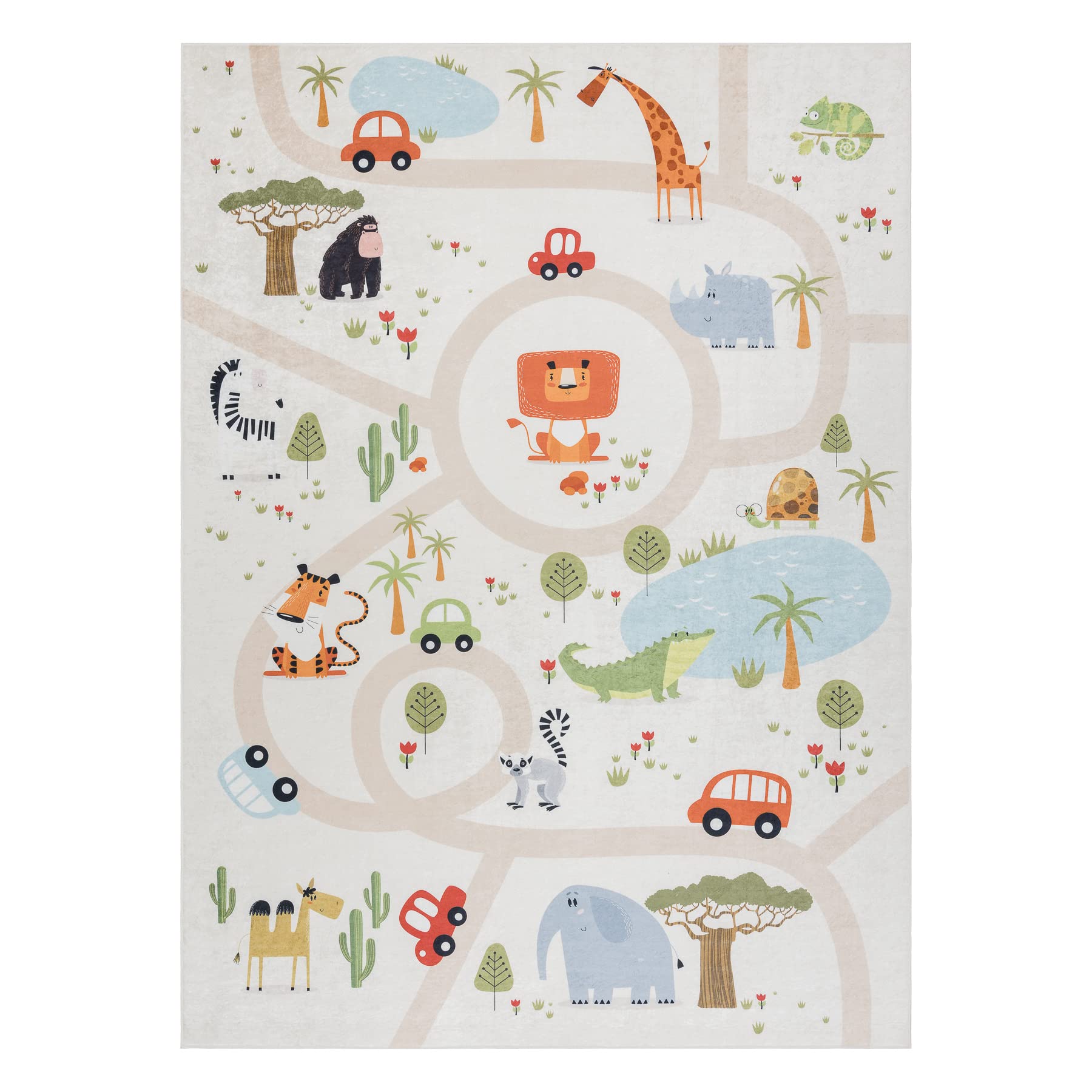 rugsx Dywan dziecięcy Bambino Zoo dla dzieci, antypoślizgowy, 140 x 190 cm