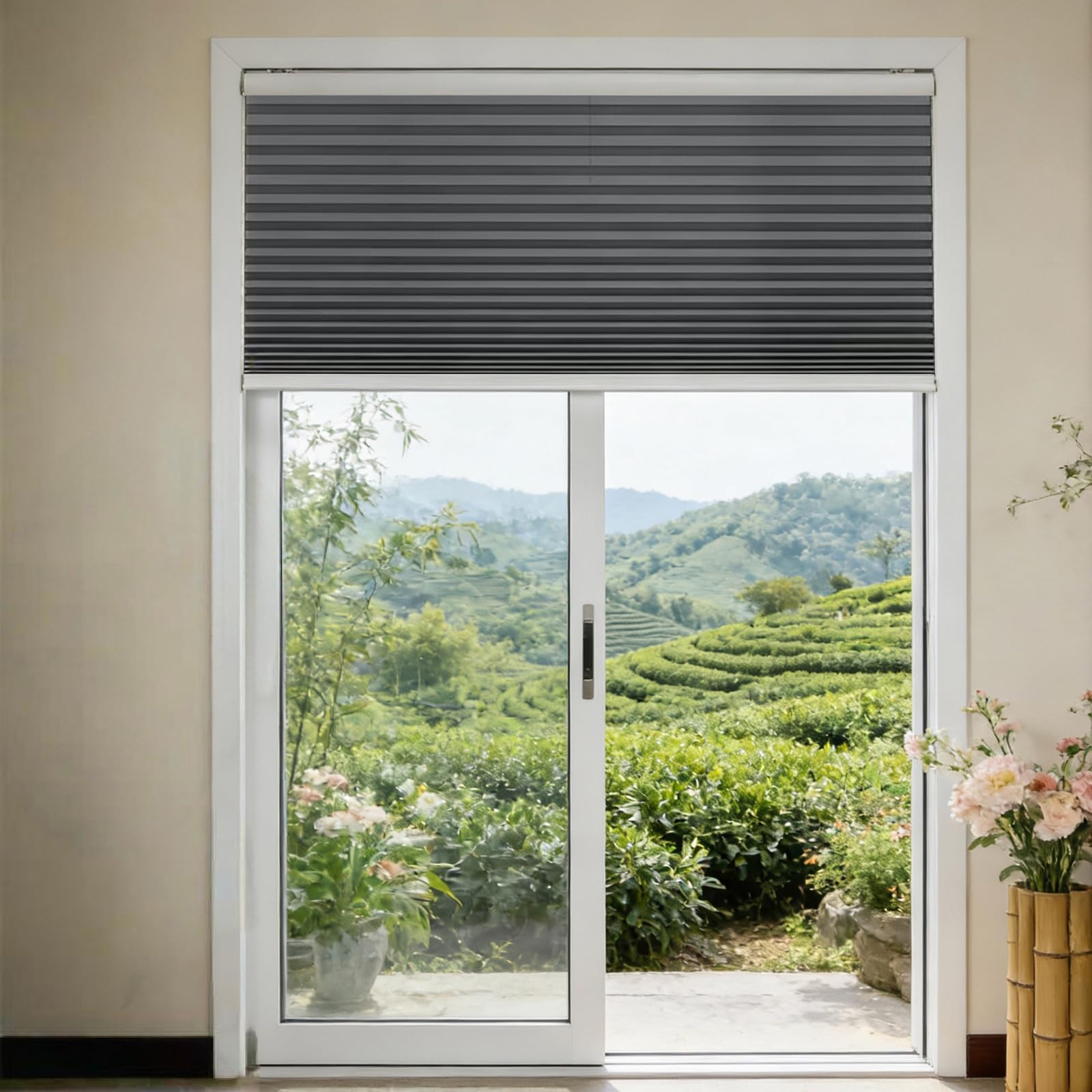 Cortinas venecianas grises de 70x250 cm Klemmfix impermeables para ventana y puerta