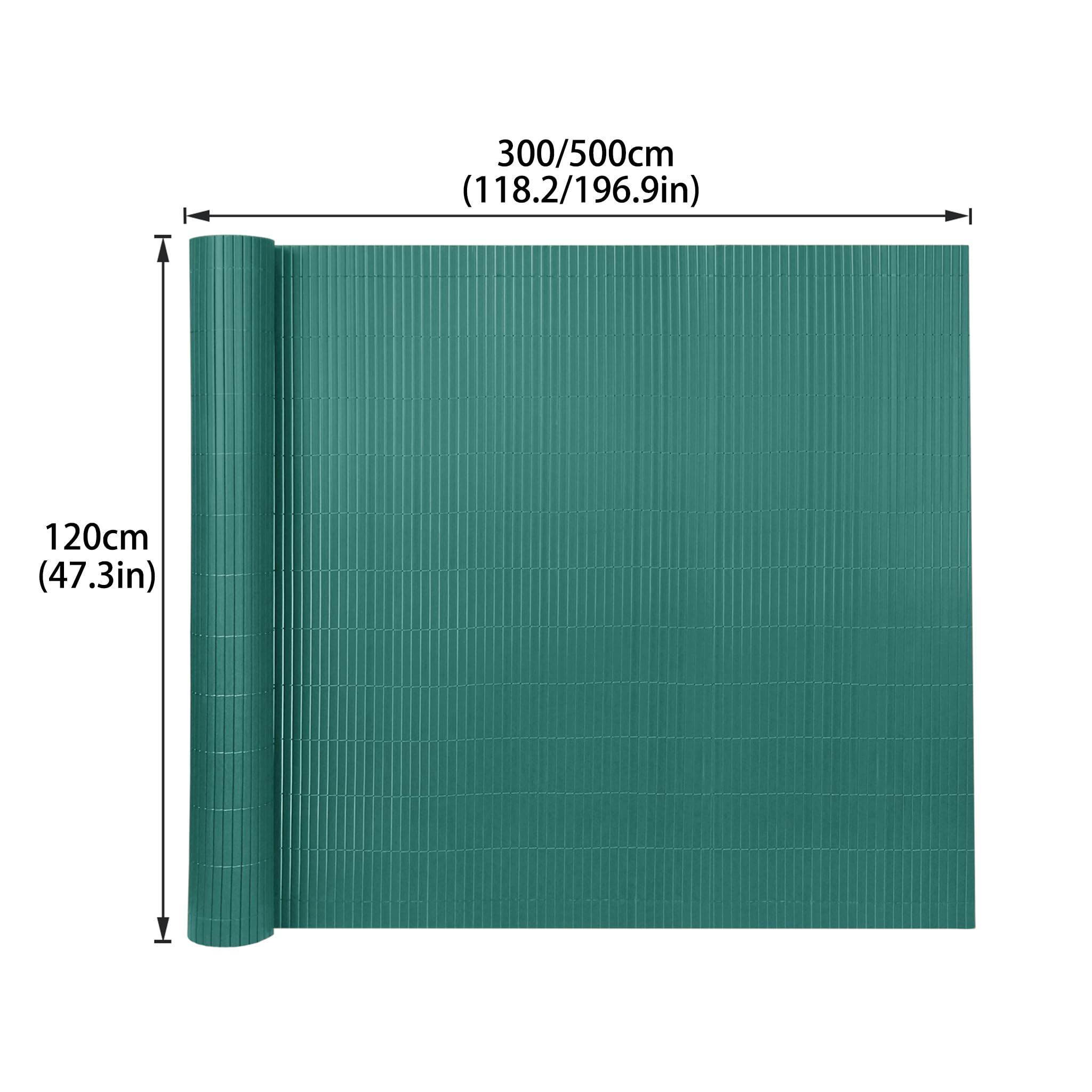 Brise-vue en PVC - 120 x 300 cm - Vert - Brise-vue pour extérieur - Avec lamelles renforcées - Protection pour clôture, protection contre le vent - Résistant aux UV - Pour jardin, balcon