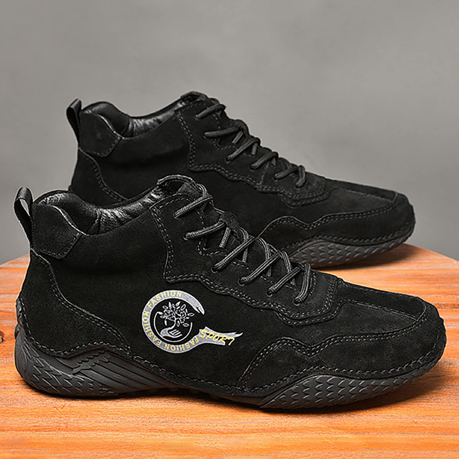 Laufschuhe Herren Sportschuhe Turnschuhe Joggingschuhe Sneaker Frühlings- -Herren-Lederschuhe Korean Fashion Lace Up Short Boots Shoe