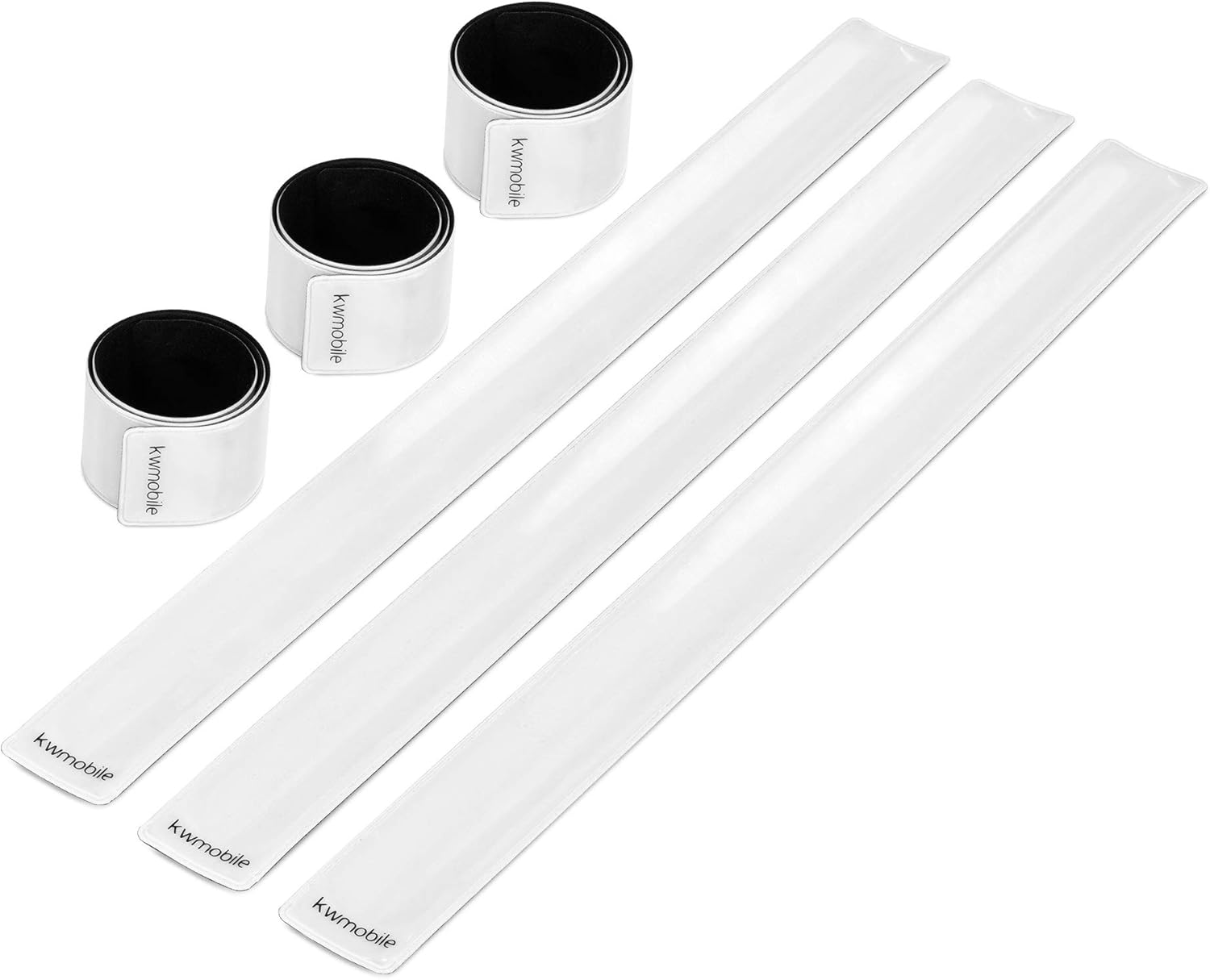 kwmobile Set de 6X Cinta Reflectante - Bandas Reflectantes enrollables para Alta Visibilidad - Tiras Fluorescentes neón para Deporte al Aire Libre