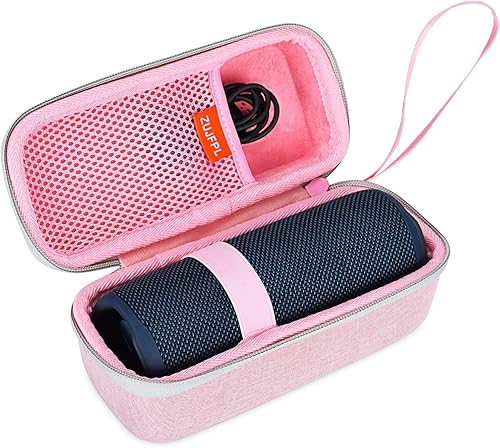 ZUJFPL EVA Hard Case for JBL Flip7 /6/5 Waterproof Portable Bluetooth Speaker, Fit for JBL Flip 4 Premium Travel Protective Carrying Storage Bag - Pink