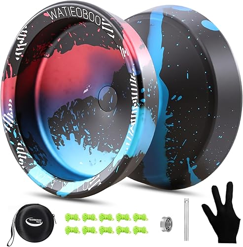 Miniatura 11 de WATIEOBOO Juego de 2 piezas YoYo (P02 yoyo + Yoyo de camuflaje de metal profesional W21), Yoyo de modo dual (yoyo sensible y yoyo lento), ideal para
