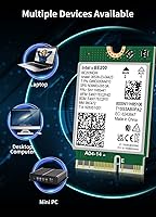 Vista 6 de Tarjeta WiFi 7 Intel BE200 NGW, Bluetooth 5.4, 5800Mbps M.2/NGFF, compatible con Windows 10/11 (64bit), Linux, no compatible con AMD, solo