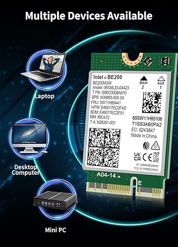 Vista 12 de Tarjeta inalámbrica WiFi 6E Intel AX210 NGW Bluetooth 5.3 Tri-Band 5400Mbps adaptador de red para portátil compatible con Windows 10/11 (64 bits)