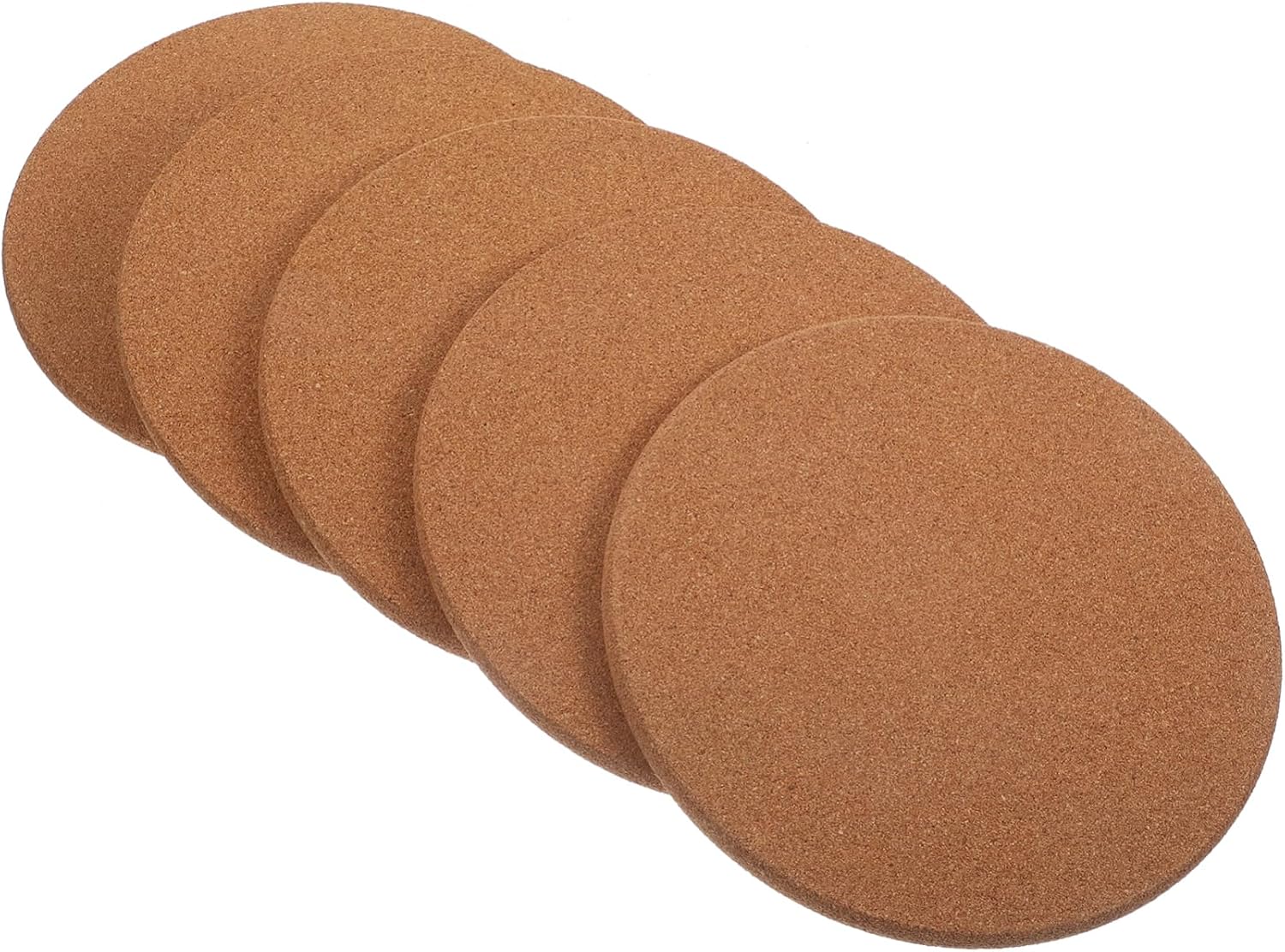 5pcs Round Cork Coasters for Drinks Decorative Table Coasters Heat-Resistant Mat Cork Pads for Countertop
