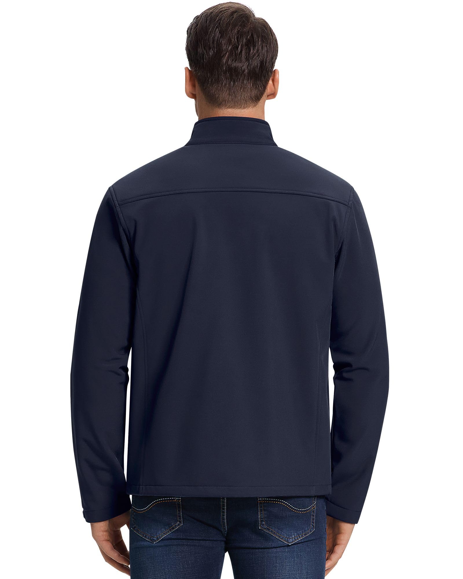 33,000ft Chaquetas impermeables para hombre, con forro polar, chaquetas softshell para hombre, resistentes al viento, para trabajo, senderismo, con bolsillo con cremallera
