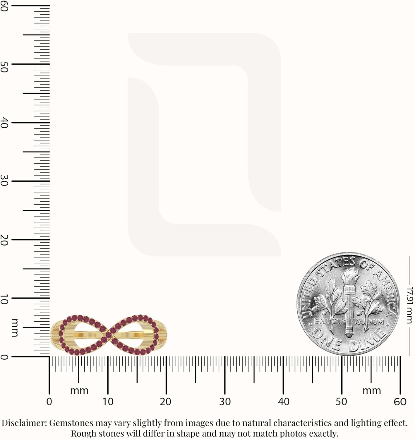 Natural Gemstone Infinity Promise Rings for Women in Silver/18K Yellow/Rose Gold Vermeil, Birthstone Jewelry Gifts for Her Birthday, Wedding Anniversary, Graduation, Christmas - Image 3