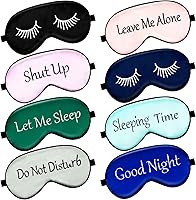 Vista 11 de 8 Piezas de Máscara para Dormir de Seda con Correa Ajustable, Antifaz Suave para Bloquear la Luz para Mujeres y Hombres, para una Noche Completa